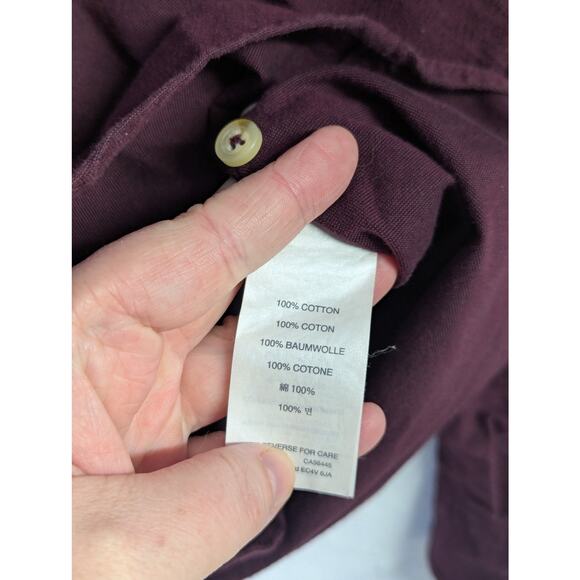 J Crew Slim Fit Button Down Oxford Shirt Mens XS Burgundy Classic Preppy Office - Picture 3 of 4